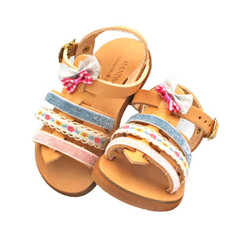 Boho shoes for girls Greek leather sandals with soft sole make cute boho vintage outfit for baby girl. Ankle sandals for toddler girl image 4