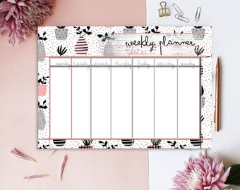 2022 weekly planner - Floral print planner agenda makes nice desk accessories for women as planner advent calendar. Classic happy planner