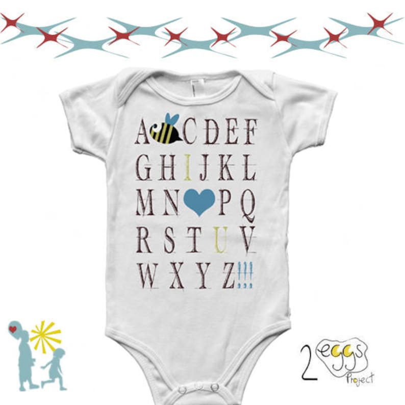 Alphabet bodysuit, baby bee bodysuit, newborn girl coming home outfit, infant baby clothes, baby girl outfits, newborn baby image 2