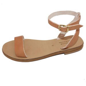 Slingback Sandals made in Greece from brown tanned leather / image 7