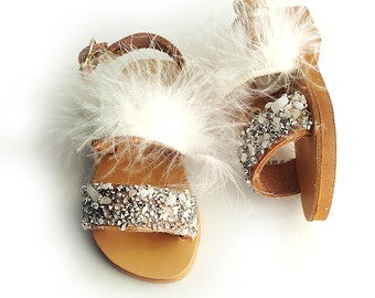 Sandales Fille Cuir/ Boho sandals toddler/ Toering sandals/ Leather sandals/ Straps sandals.