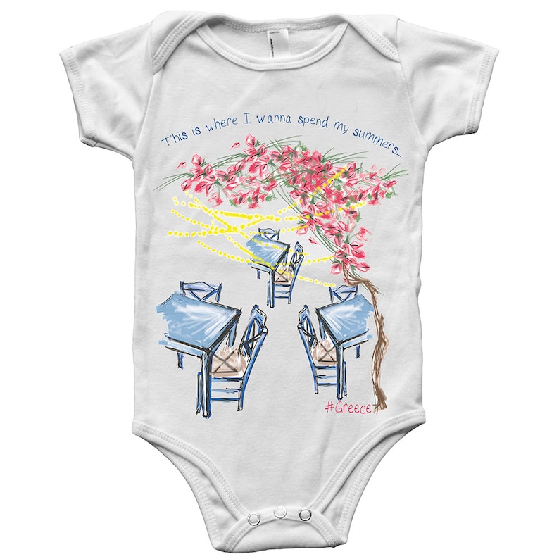 Greek baby bodysuit, Funny baby boy clothes, baby girl outfits, baby gifts for boys, Made in Greece baby clothes,Greek souvenir for baby image 2