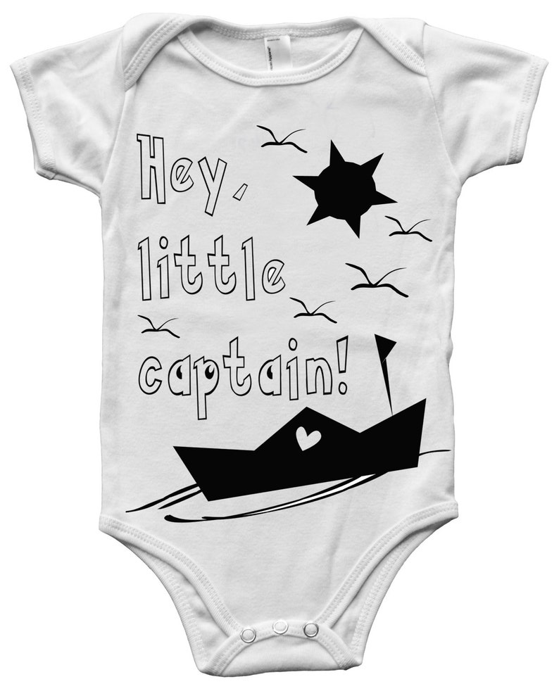 Infant clothing, Black and white, Nursery gift, Captain, Boat, Newborn boy clothes, Rock baby clothes, Baby boy nursery, baby boy summer image 4