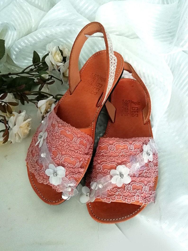 Espadrilles sandals for women ~ Open toe wedding shoes romantic.
