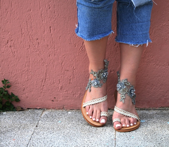 gray sandals for wedding