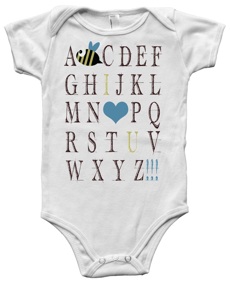 Alphabet bodysuit, baby bee bodysuit, newborn girl coming home outfit, infant baby clothes, baby girl outfits, newborn baby image 4