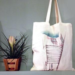 Greek island art, Greek tote bag, printed bags, Architect gift, Cotton tote bag, hand drawn art, greek art, summer tote bag, Amorgos house 2 image 8