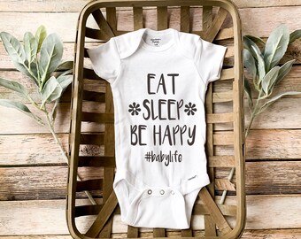 Eat sleep be happy clothes for baby boy/ Aunt baby bodysuit.