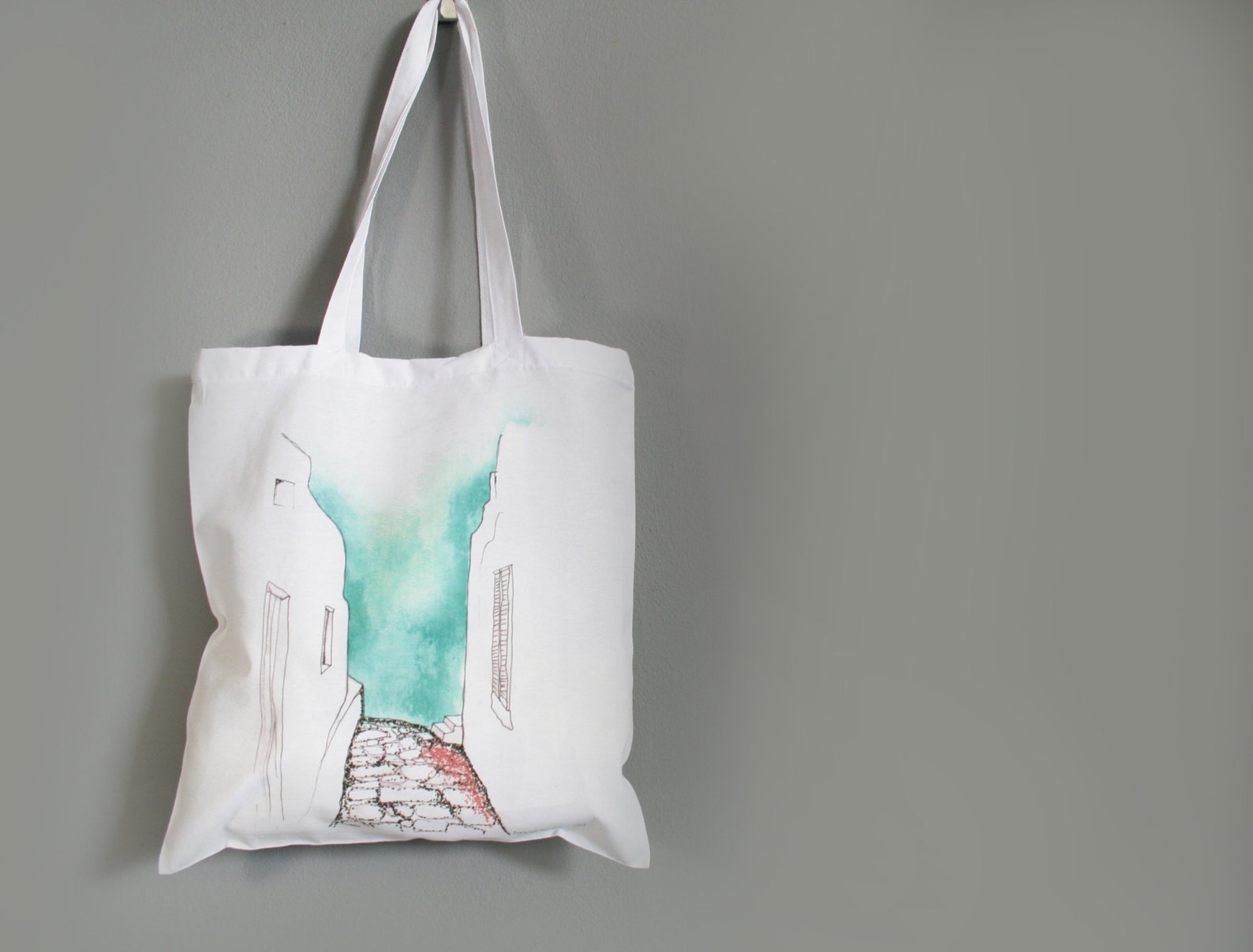 Art Tote Bag Santorini Forever Greece Tote Bag