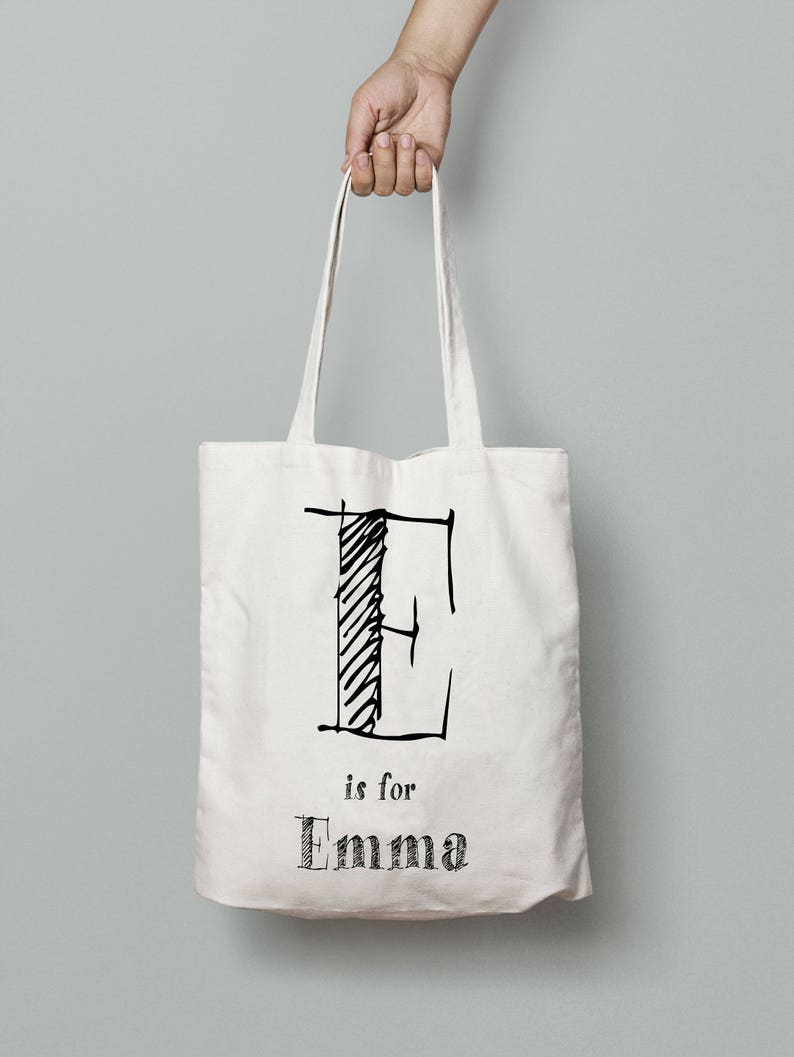 Custom name bag, canvas tote bag personalized, monogram bag tote, your text here, your logo here, printed tote bag, reusable grocery bag image 2