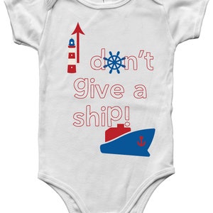 Nautical baby outfit Summer baby clothes, quote funny I dont give a ship and nautical items graphic and gladiator sandals for baby boy image 6