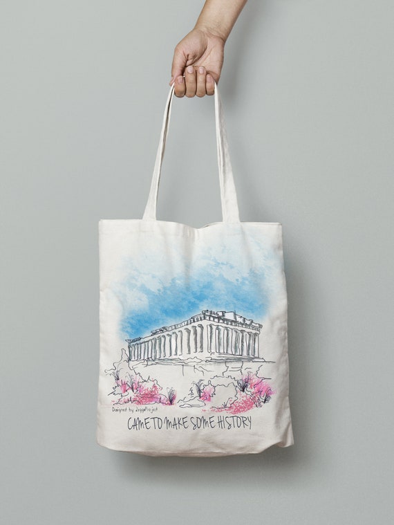 Eco Friendly Bag Made in Athens Hand Painted Canvas Tote Bags by 2eggsproject. Etsy Canada