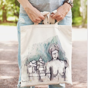 Venus statue tote bag, Reusable Eco Beach Shopper Bag. image 7