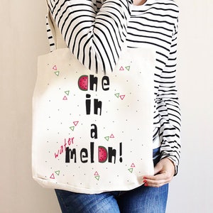 Watermelon summer bag / One in a melon carrying bag. image 1