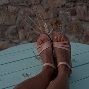 Griechische sandalen roman sandals natural color sandal image 8