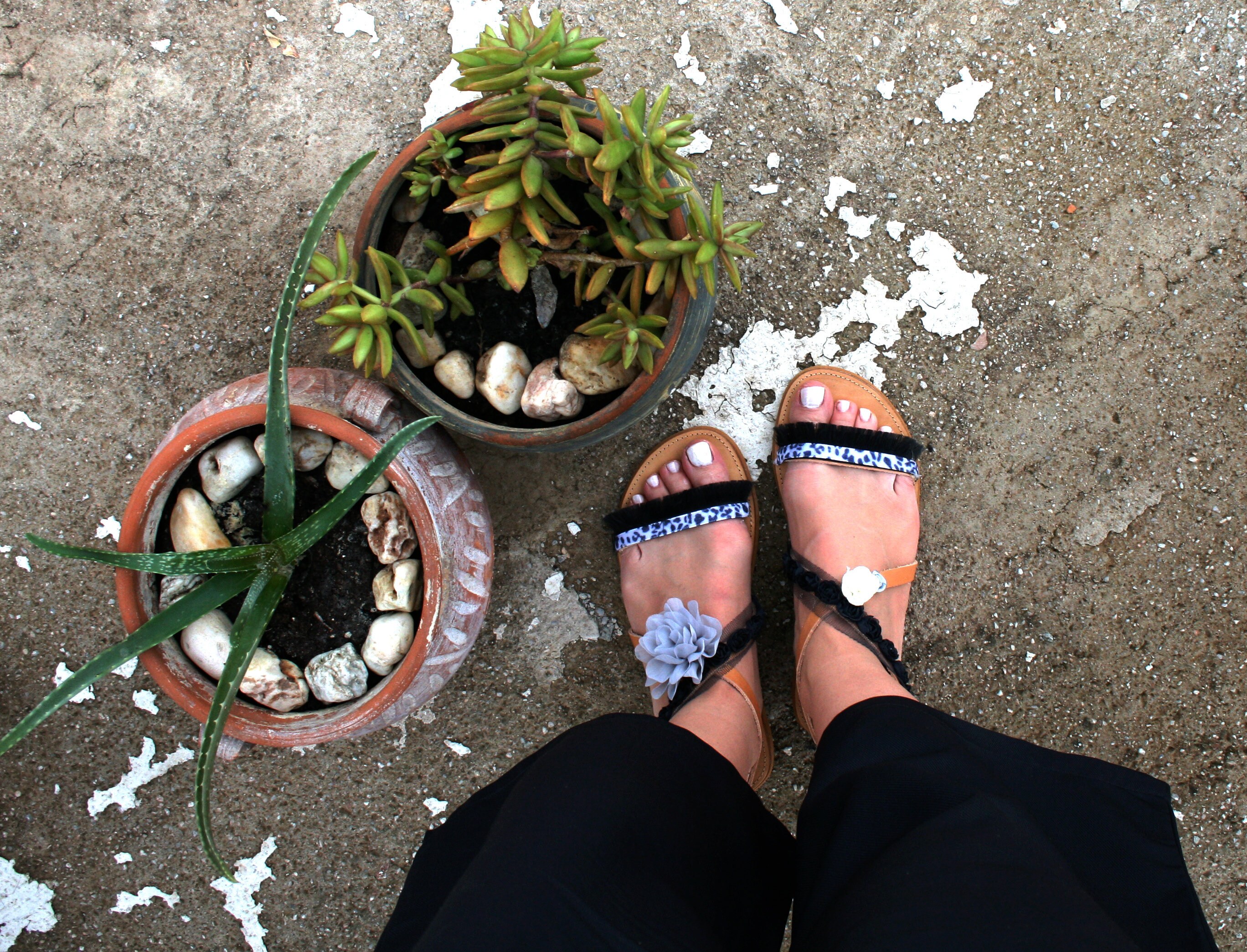 Animal print sandals Womans sandals Black and whiteGladiator Etsy