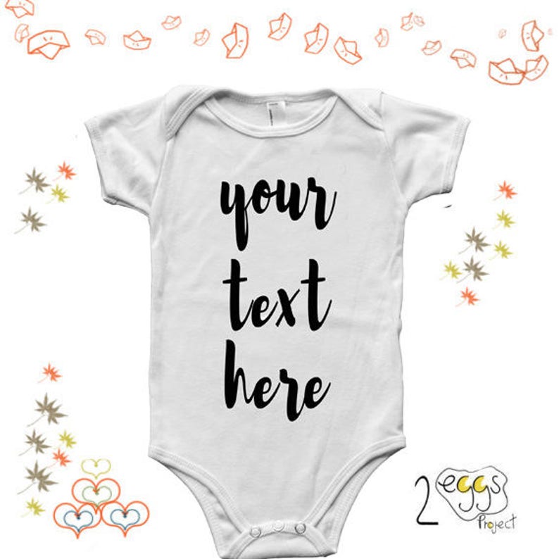 Custom baby onesie announcement Your Text here personalized Etsy