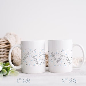 Cycladic art on set of two mugs, Set of 2, Perfect gift for Greece lovers,Greek coasters, Mug handmade ceramic, Made in Greece