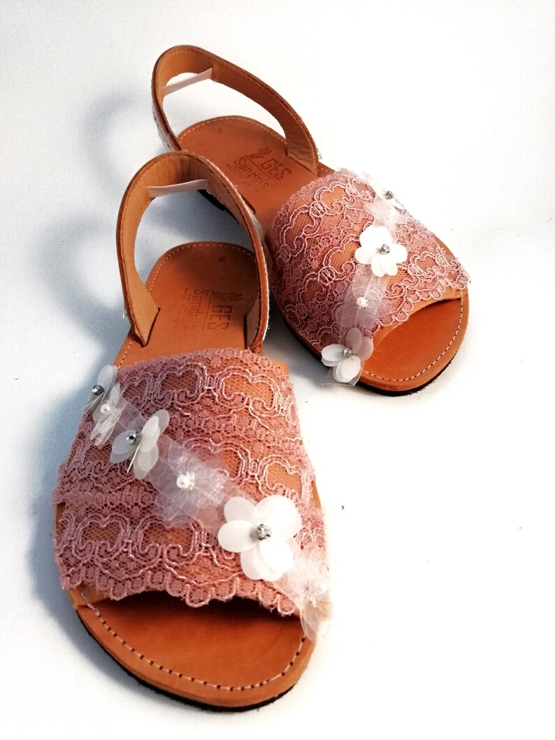 Espadrilles sandals for women ~ Open toe wedding shoes romantic.
