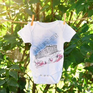 Griechisches Baby Geschenk mit Parthenon Skizze Born um Geschichte Baby Outfit zu machen. Bild 2