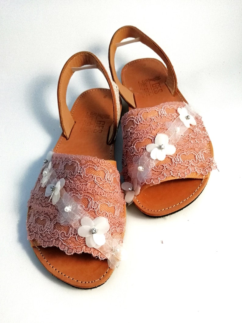Espadrilles sandals for women ~ Open toe wedding shoes romantic.