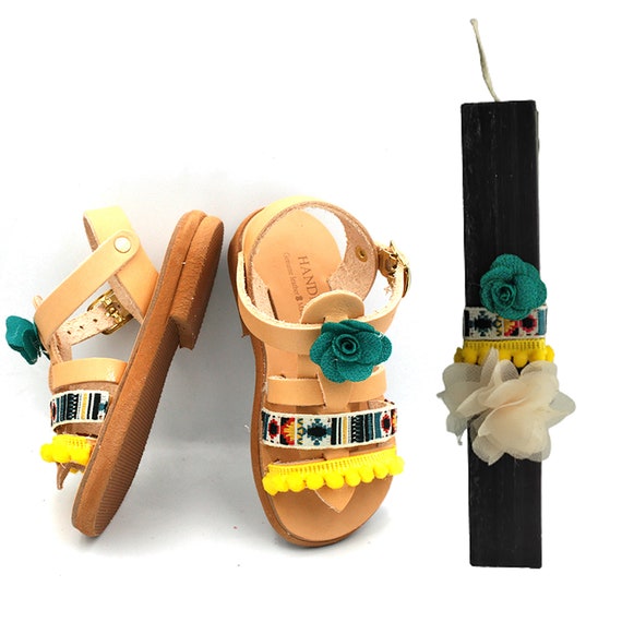 Vela aromática de Pascua en set con sandalias de hechas - Etsy España