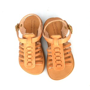 Sandals for kids Brown leather sandals for baby boy make cute gladiator sandals with buckles right for toddler shoes and baby shoes image 3