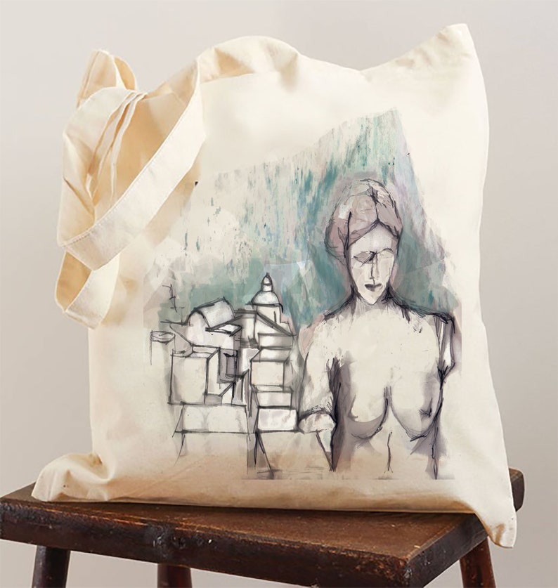 Venus statue tote bag, Reusable Eco Beach Shopper Bag. image 5