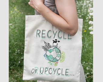 Reusable grocery bag for recycling appropriate as eco friendly gift.