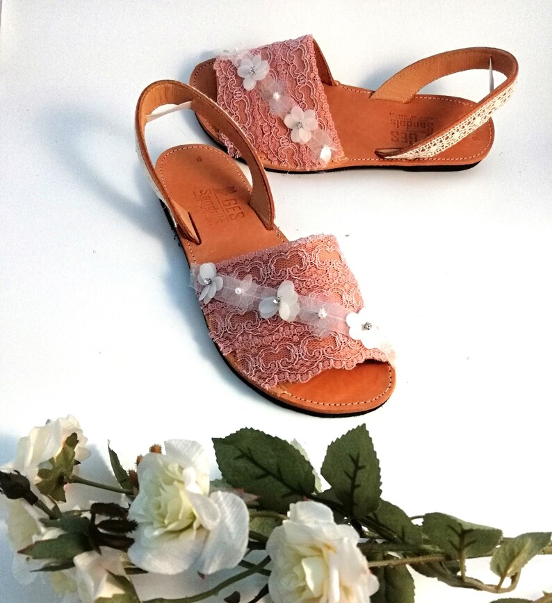 Espadrilles sandals for women ~ Open toe wedding shoes romantic.