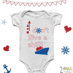 Nautical baby outfit Summer baby clothes, quote funny I dont give a ship and nautical items graphic and gladiator sandals for baby boy image 4