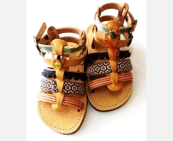 Baby Sandals With Soft Sole Gladiator Sandals With Pom Poms - Etsy Singapore