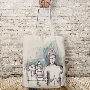 Venus statue tote bag, Reusable Eco Beach Shopper Bag. image 3