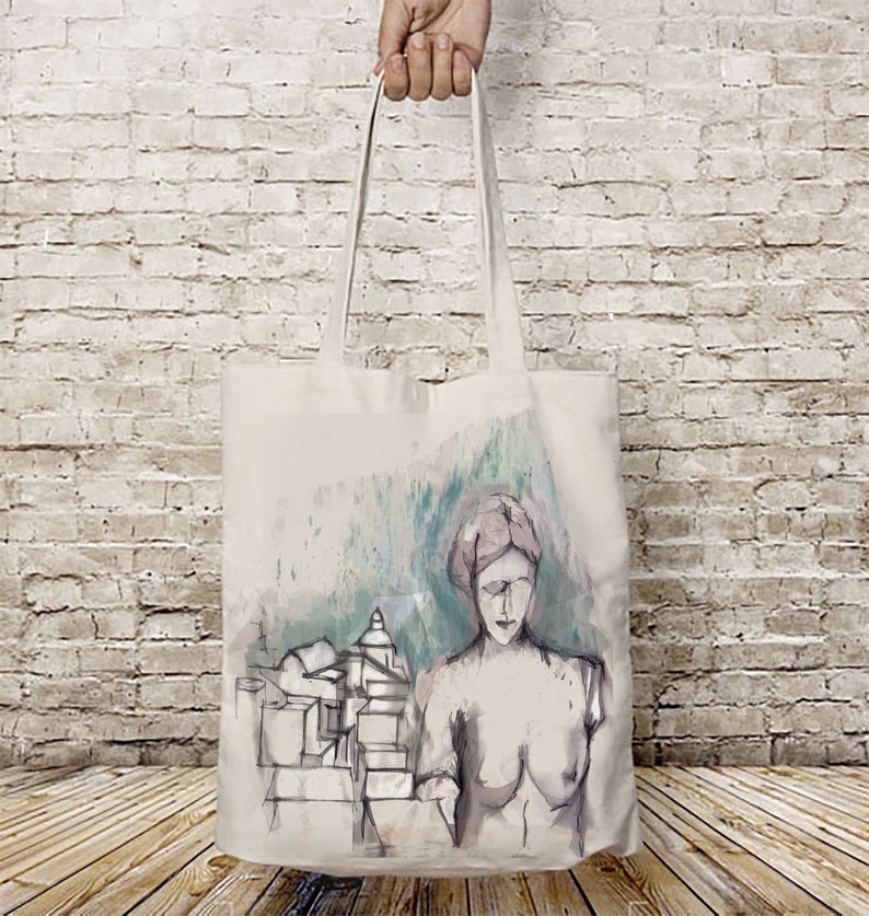 Venus statue tote bag, Reusable Eco Beach Shopper Bag. image 3