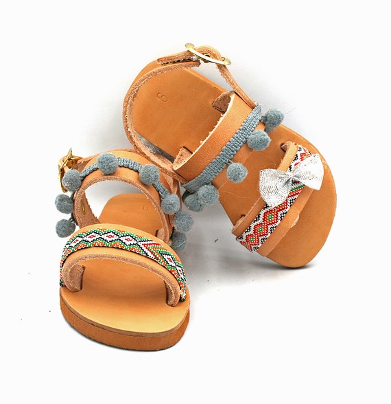 Sandalias para las sandalias de cuero marrón para niñas Etsy España