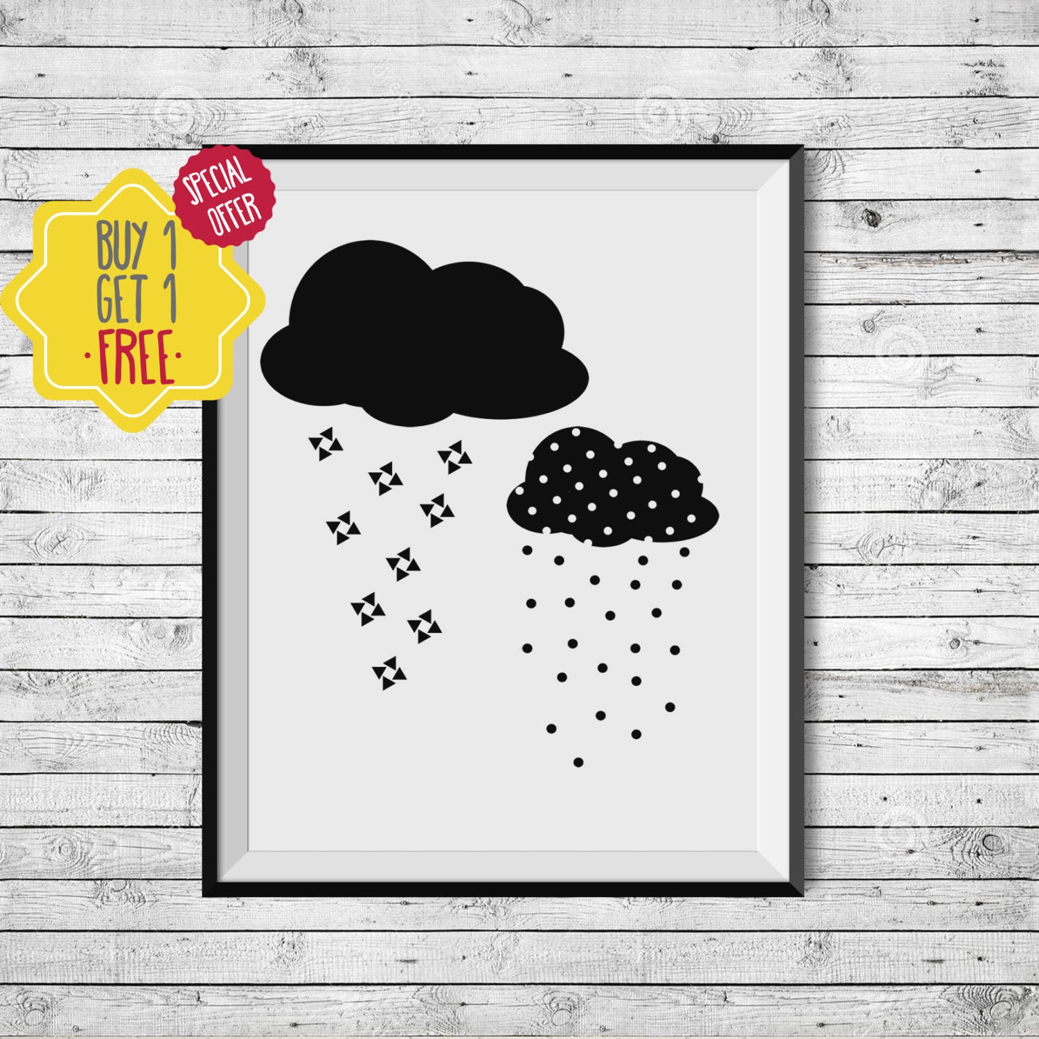 Clouds printable nursery art Nursery decor Kids poster Etsy