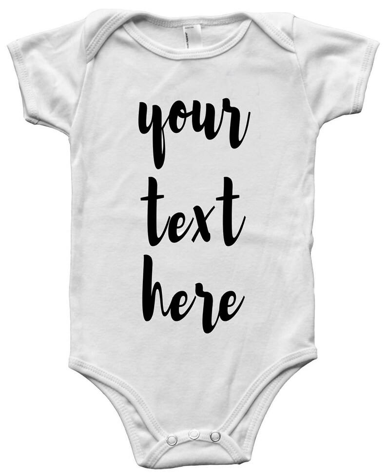 Custom baby onesie announcement Your Text here personalized Etsy
