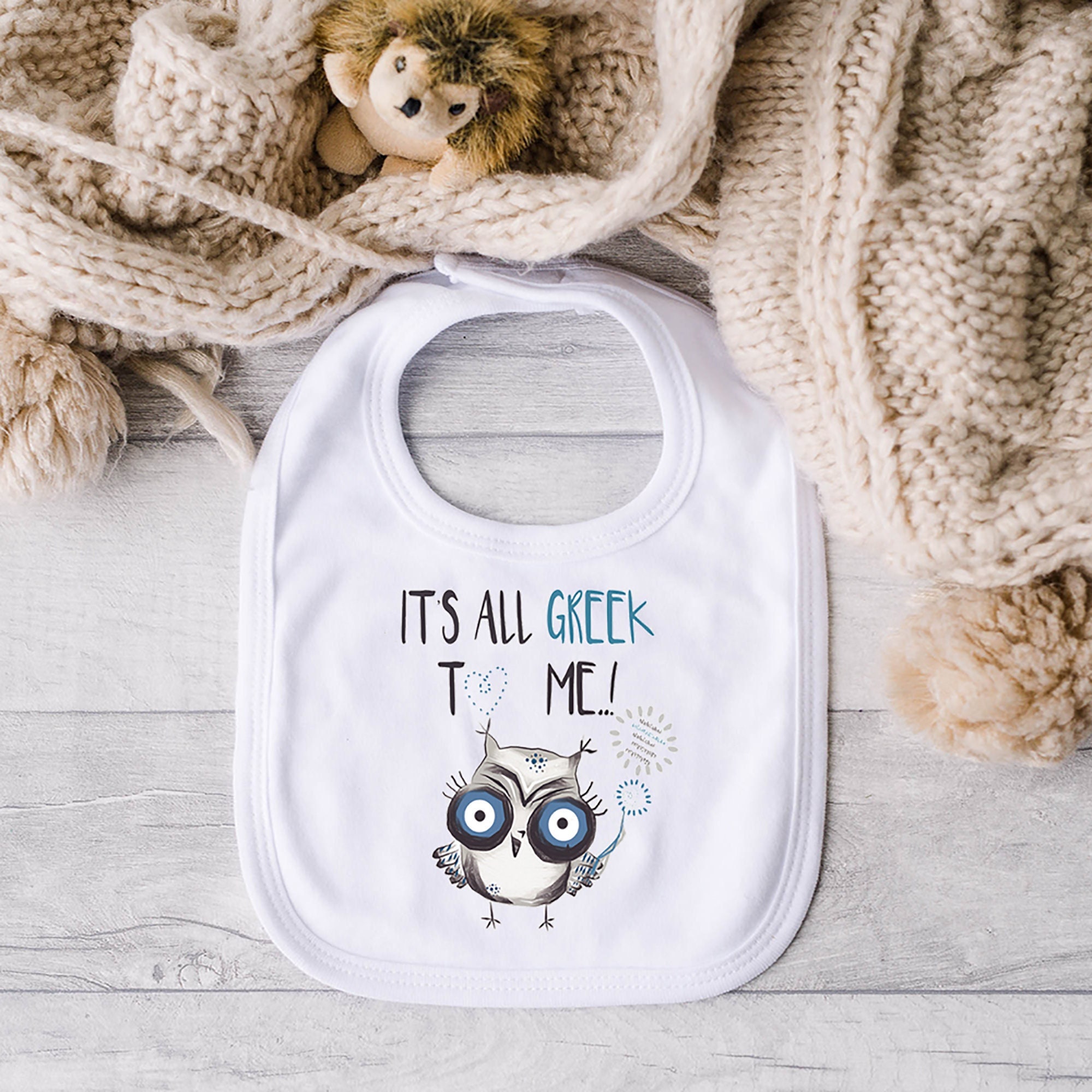 Bavoir bébé personnalisé hibou étoile fille prénom