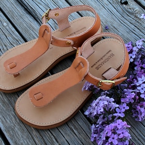 Unisex thong sandals kids/ Leather Grecian make perfect image 1