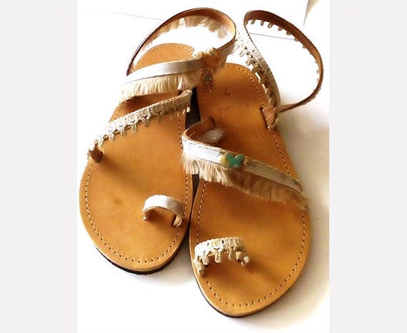 ivory leather sandals