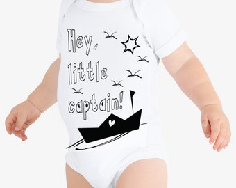Infant clothing, Black and white, Nursery gift, Captain, Boat, Newborn boy clothes, Rock baby clothes, Baby boy nursery, baby boy summer