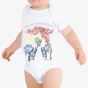 Greek baby bodysuit, Funny baby boy clothes, baby girl outfits, baby gifts for boys, Made in Greece baby clothes,Greek souvenir for baby image 7