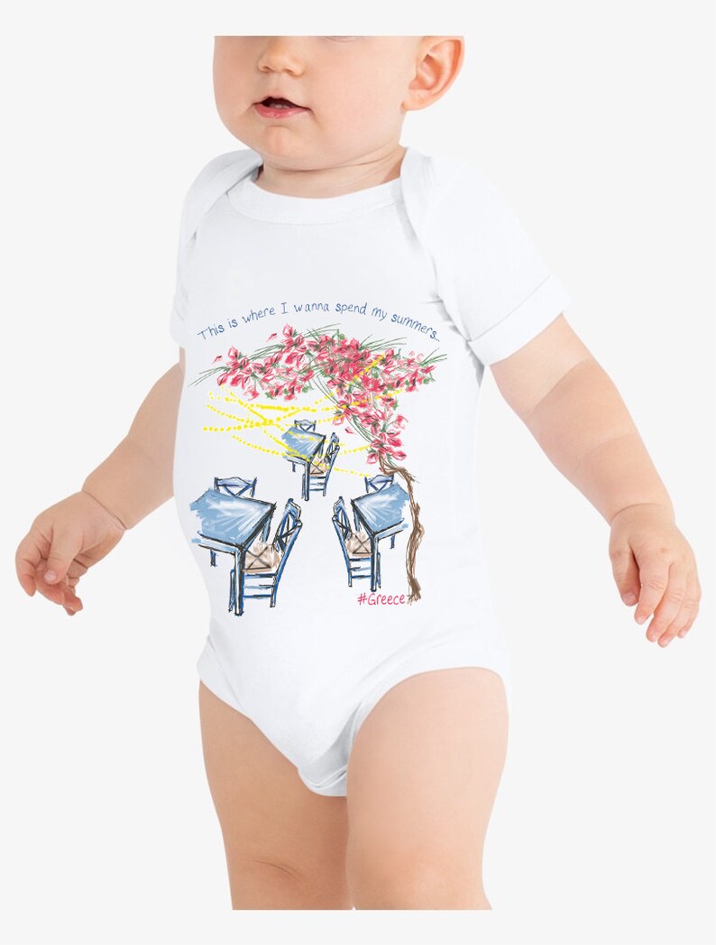 Greek baby bodysuit, Funny baby boy clothes, baby girl outfits, baby gifts for boys, Made in Greece baby clothes,Greek souvenir for baby image 7