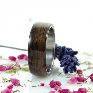 Titanium & Ebony Ring, titanium ring, wedding ring, anniversary, gift, for him, for her, wooden