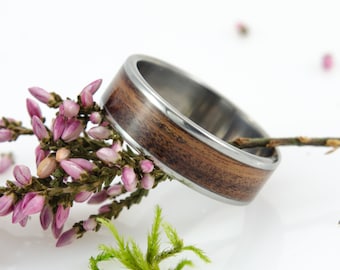 Titanium & Rosewood Ring, titanium ring, wedding ring, anniversary, gift, for him, for her, wooden