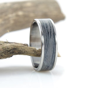 Titan & Grau Eiche Ring, Titan Ring, Holzring, Ehering, Jahrestag