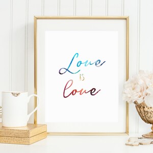 Love is love, digital download, pride print, lgbt printable, love print, rainbow printable, rainbow pride, gay pride
