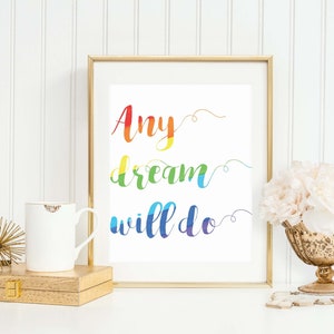 any dream will do, Joseph and the amazing technicolor dreamcoat, wall art, digital print, musical theater art, printable, digital download