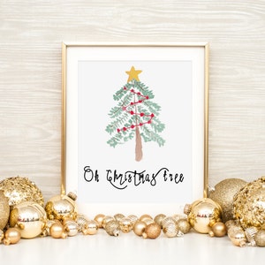 Oh kerstboom, kerstafdrukbaar, digitale download, kerstversiering, vakantieprint, vakantiedecor, kerstbord, vakantiekunst