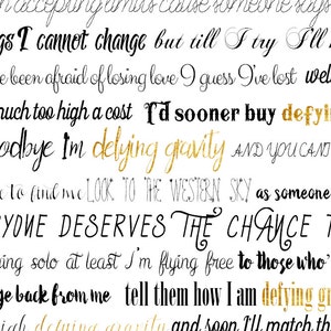 Defying Gravity Lyrics Print, Digital Download, Wicked the Musical ...